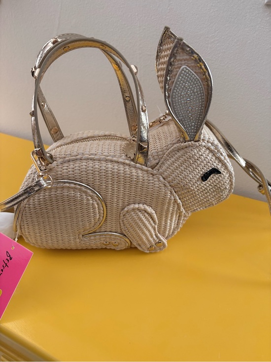 Betsey Johnson Handbags - Betsey Johnson Raffia Bunny Mini Bag with Gold Accents